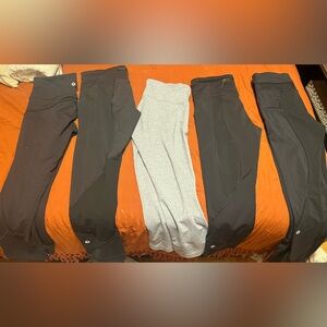 Black and Gray Athletic Leggings Set